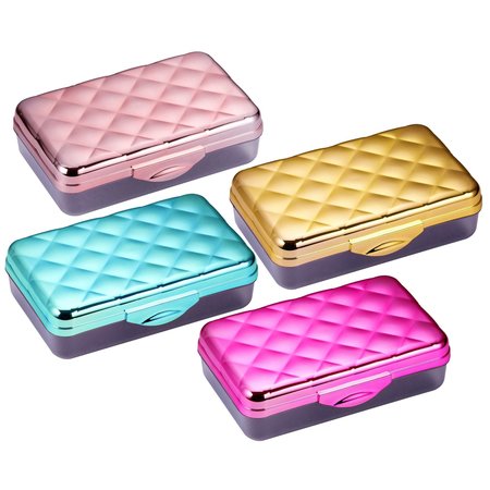 ITS ACADEMIC Metallic Quilted Pencil Boxes, Assorted Colors, PK4 23130-4PK
